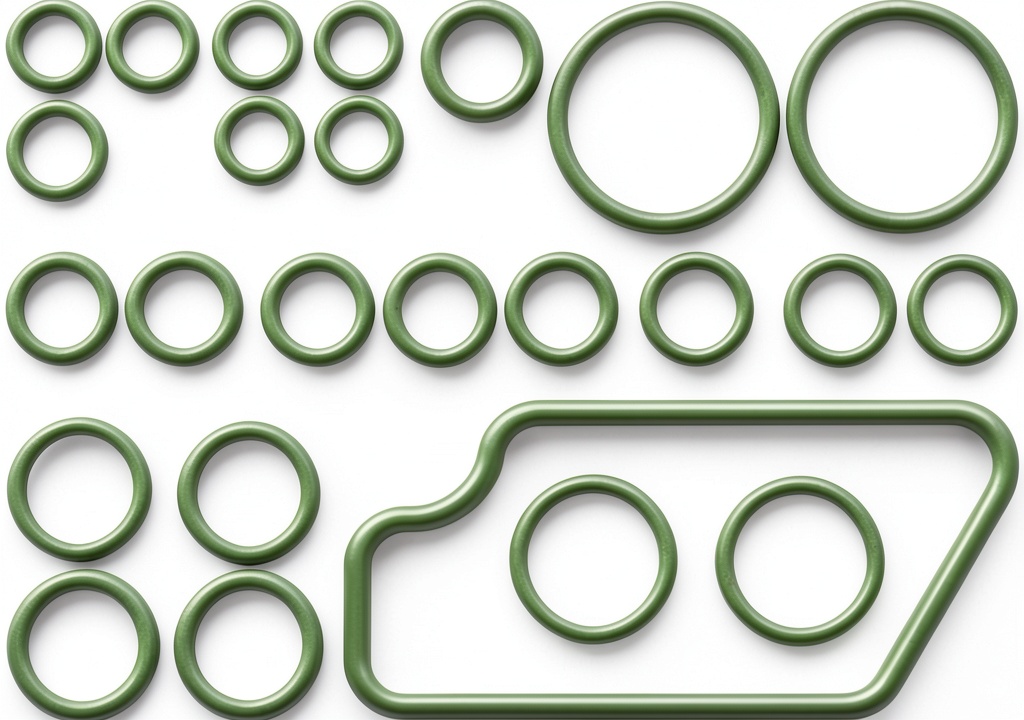 Installing Global Parts Distributors A/C Seal Kit Auto Part on a wooden desk