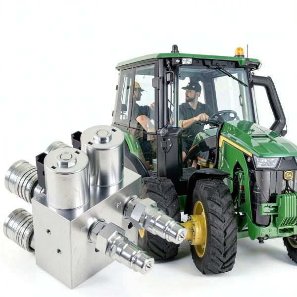 Yoursme Hydraulic Multiplier 3 Port Tractor Valve Silver Model-1